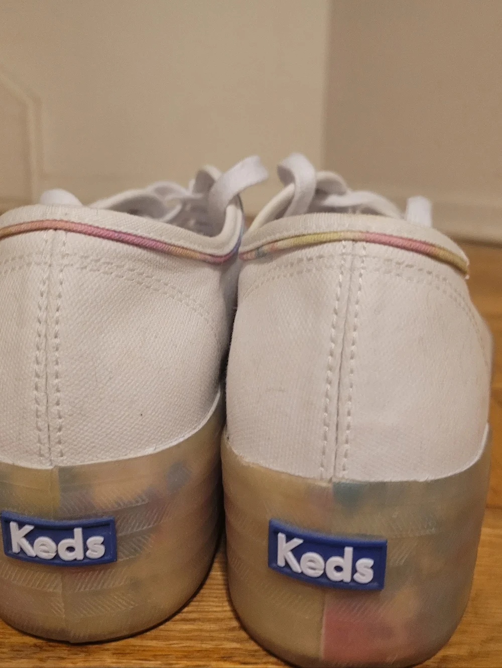 Keds White Canvas Low-Top Platform Sneakers - Picture 3 of 5